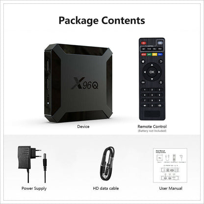 X96Q HD Android 10.0 Smart TV Box UHD 4K WIFI Media Player HDMI 8GB 16GB AU PLUG