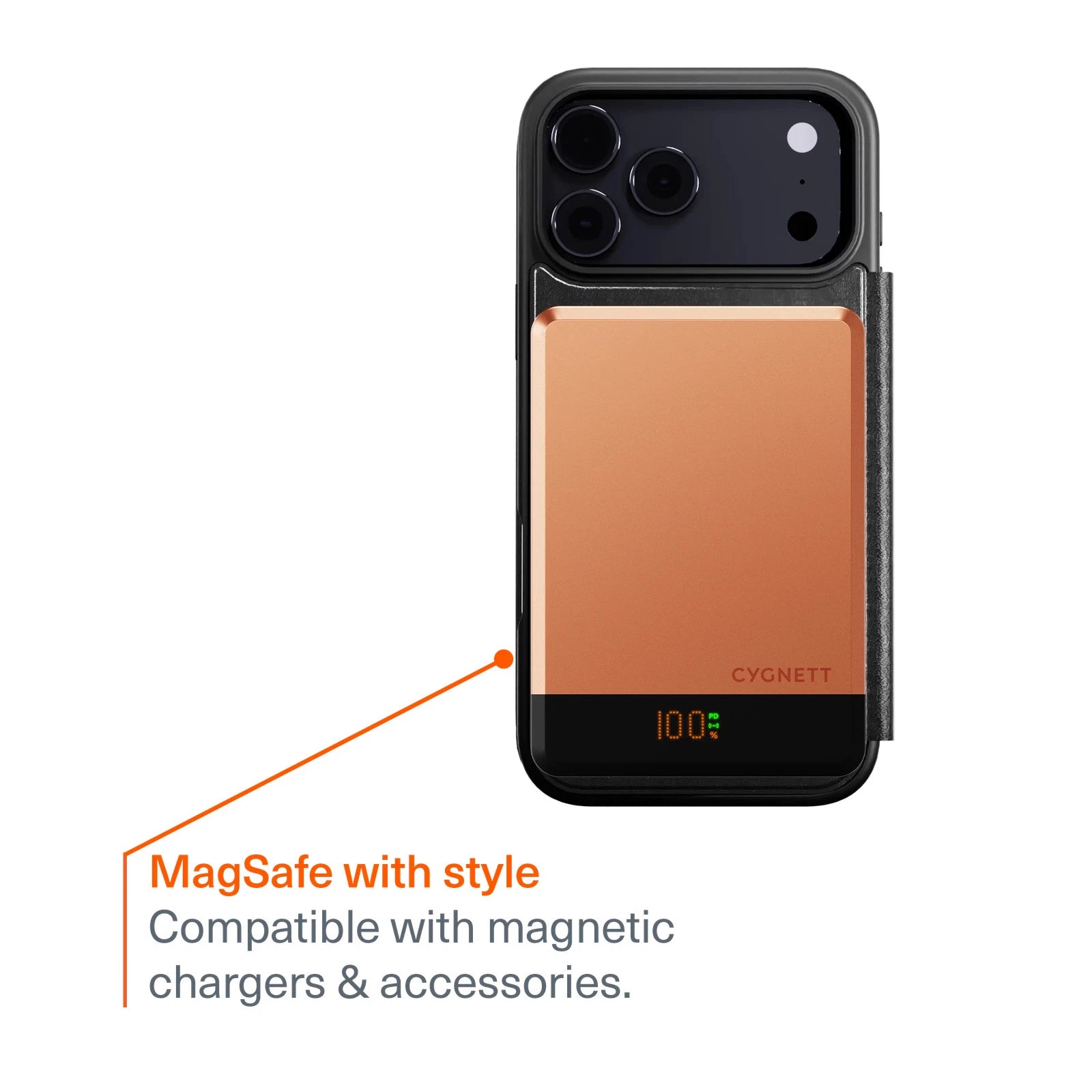 Cygnett Magnetic Leather Wallet Case - side view