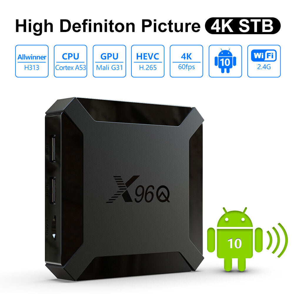 X96Q HD Android 10.0 Smart TV Box UHD 4K WIFI Media Player HDMI 8GB 16GB AU PLUG