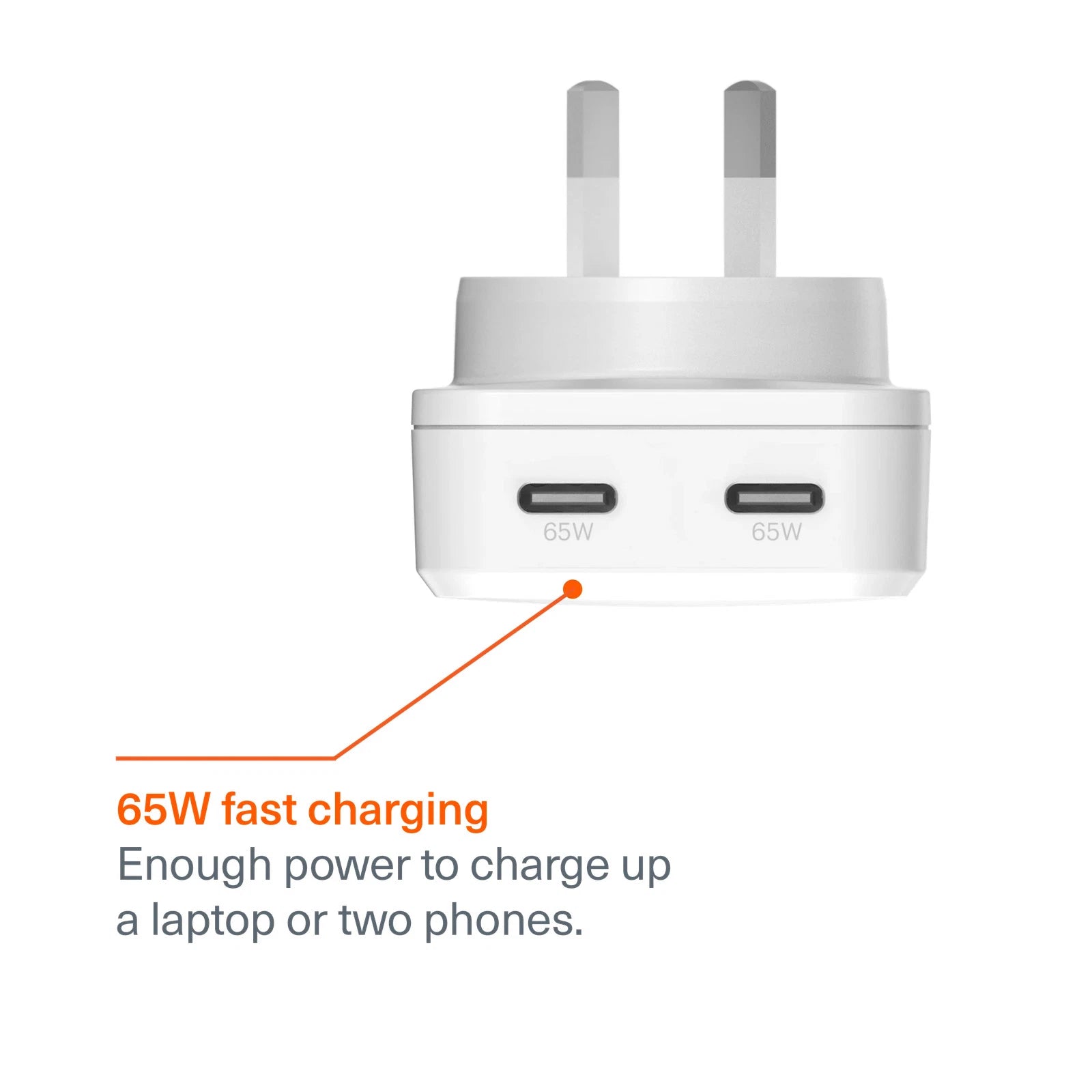 Cygnett 65W Dual USB-C GaN Slim Wall Charger