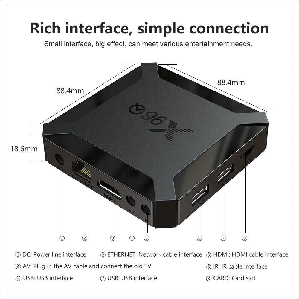 X96Q HD Android 10.0 Smart TV Box UHD 4K WIFI Media Player HDMI 8GB 16GB AU PLUG