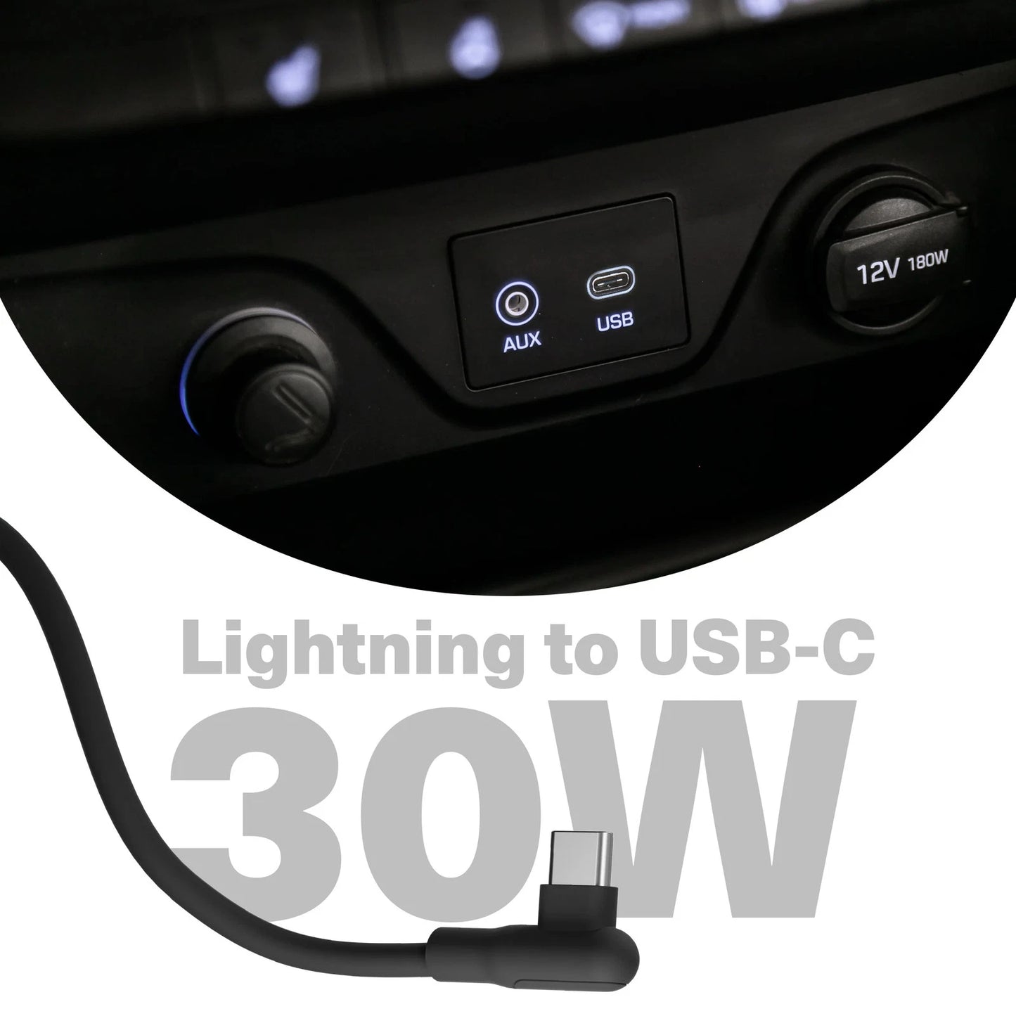Cygnett Right Angle Lightning to USB-C Silicone Cable - connector detail