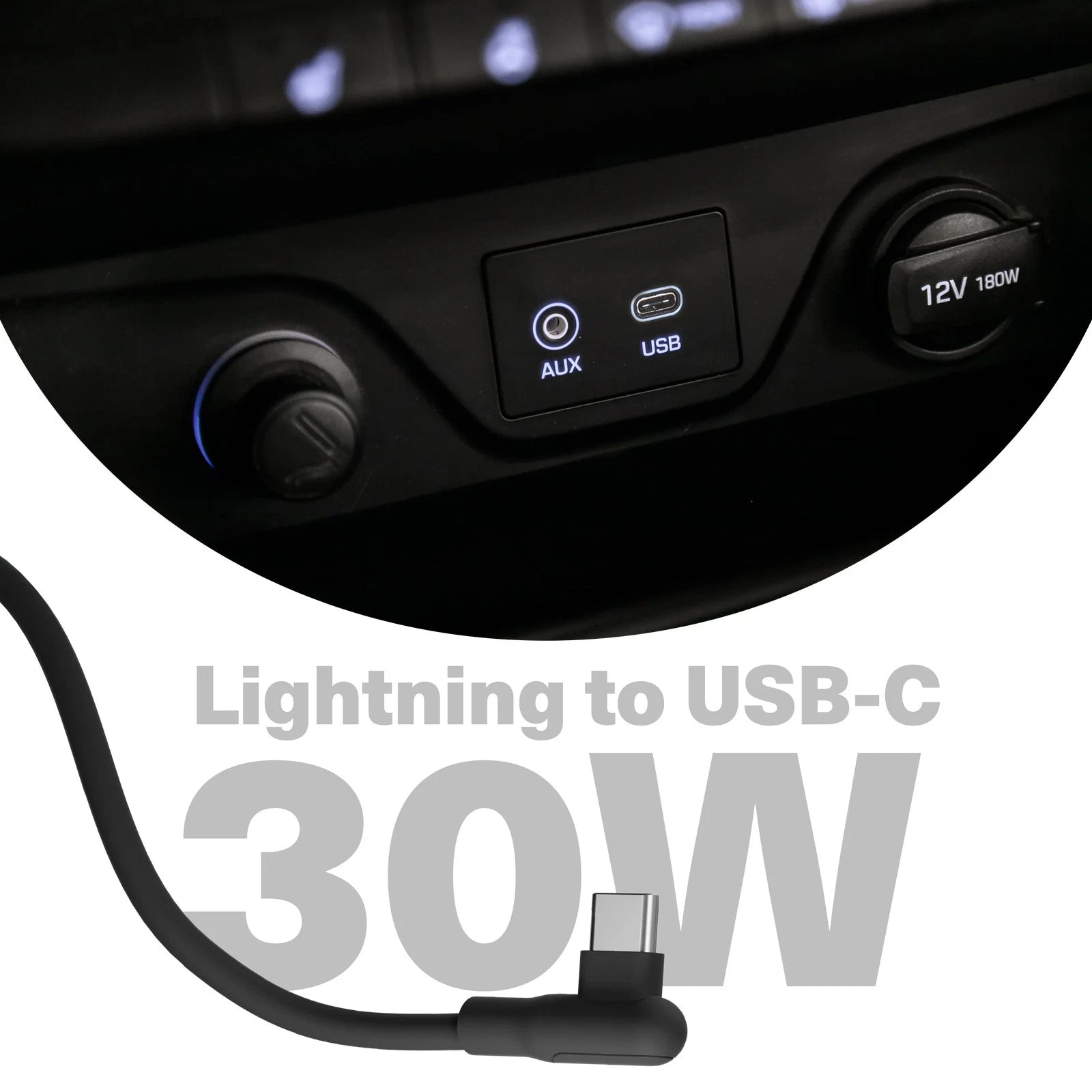 Cygnett Right Angle Lightning to USB-C Silicone Cable - connector detail