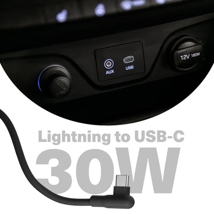 Cygnett Right Angle Lightning to USB-C Silicone Cable - connector detail