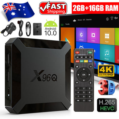 X96Q HD Android 10.0 Smart TV Box UHD 4K WIFI Media Player HDMI 8GB 16GB AU PLUG