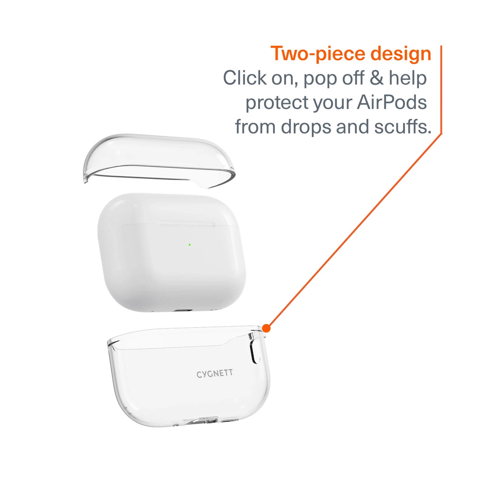 Cygnett Clear Protective Case for AirPods Pro Gen 3 - side