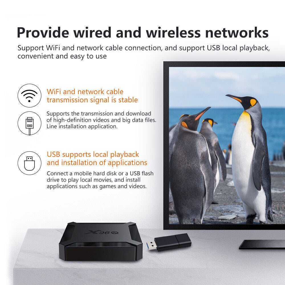 X96Q HD Android 10.0 Smart TV Box UHD 4K WIFI Media Player HDMI 8GB 16GB AU PLUG