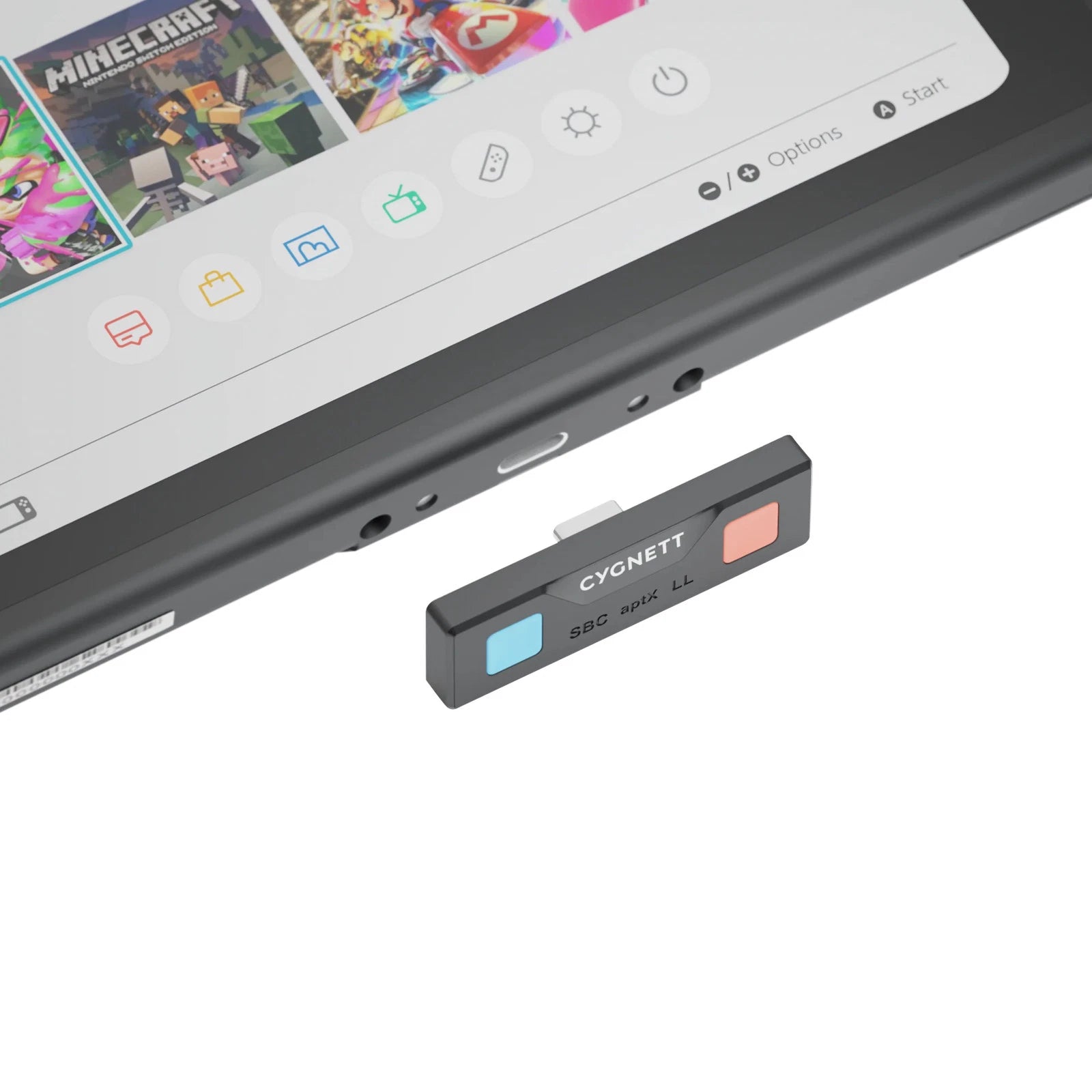 Cygnett Wireless Audio Adapter for Nintendo Switch - side view
