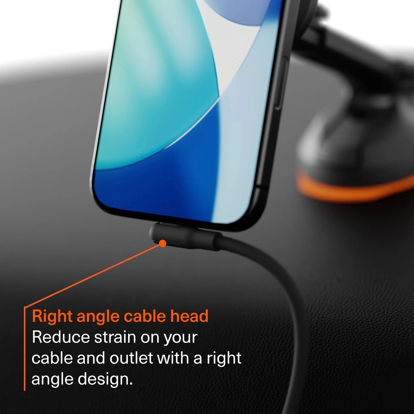 Cygnett Right Angle Lightning to USB-C Silicone Cable - in use