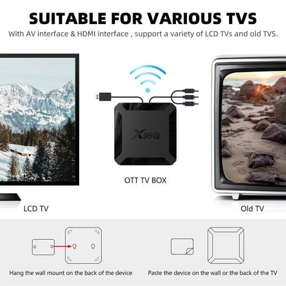 X96Q HD Android 10.0 Smart TV Box UHD 4K WIFI Media Player HDMI 8GB 16GB AU PLUG