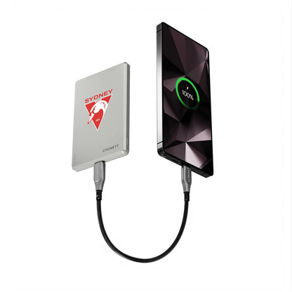 Cygnett 5K Magnetic Wireless Power Bank AFL Sydney Swans